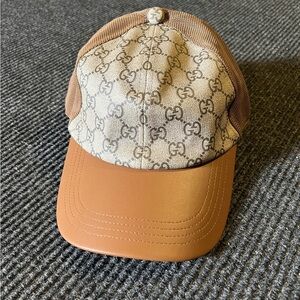 Gucci Brown and Tan Canvas Adjustable Cap